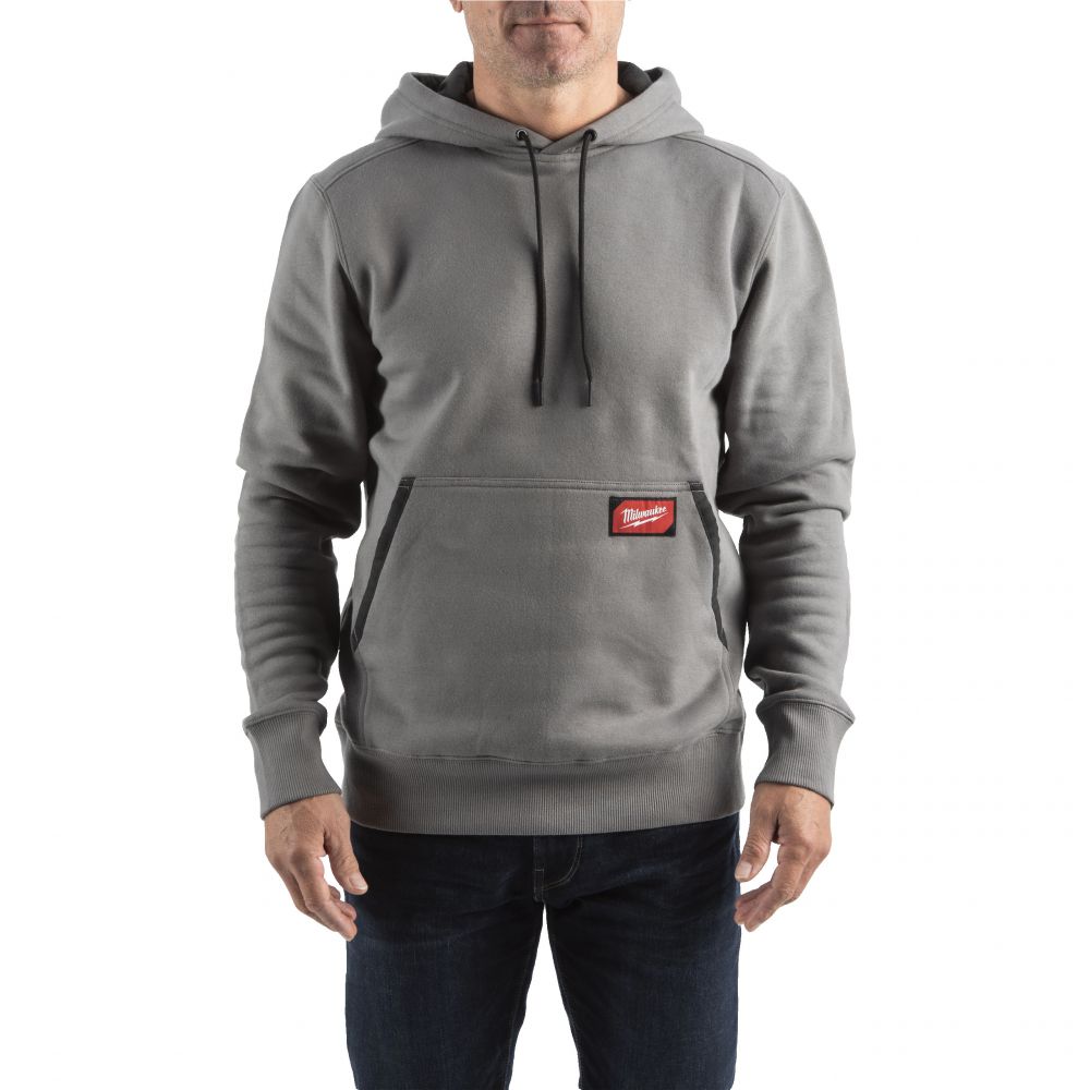 leichter Arbeits-Kapuzen-Pullover grau 